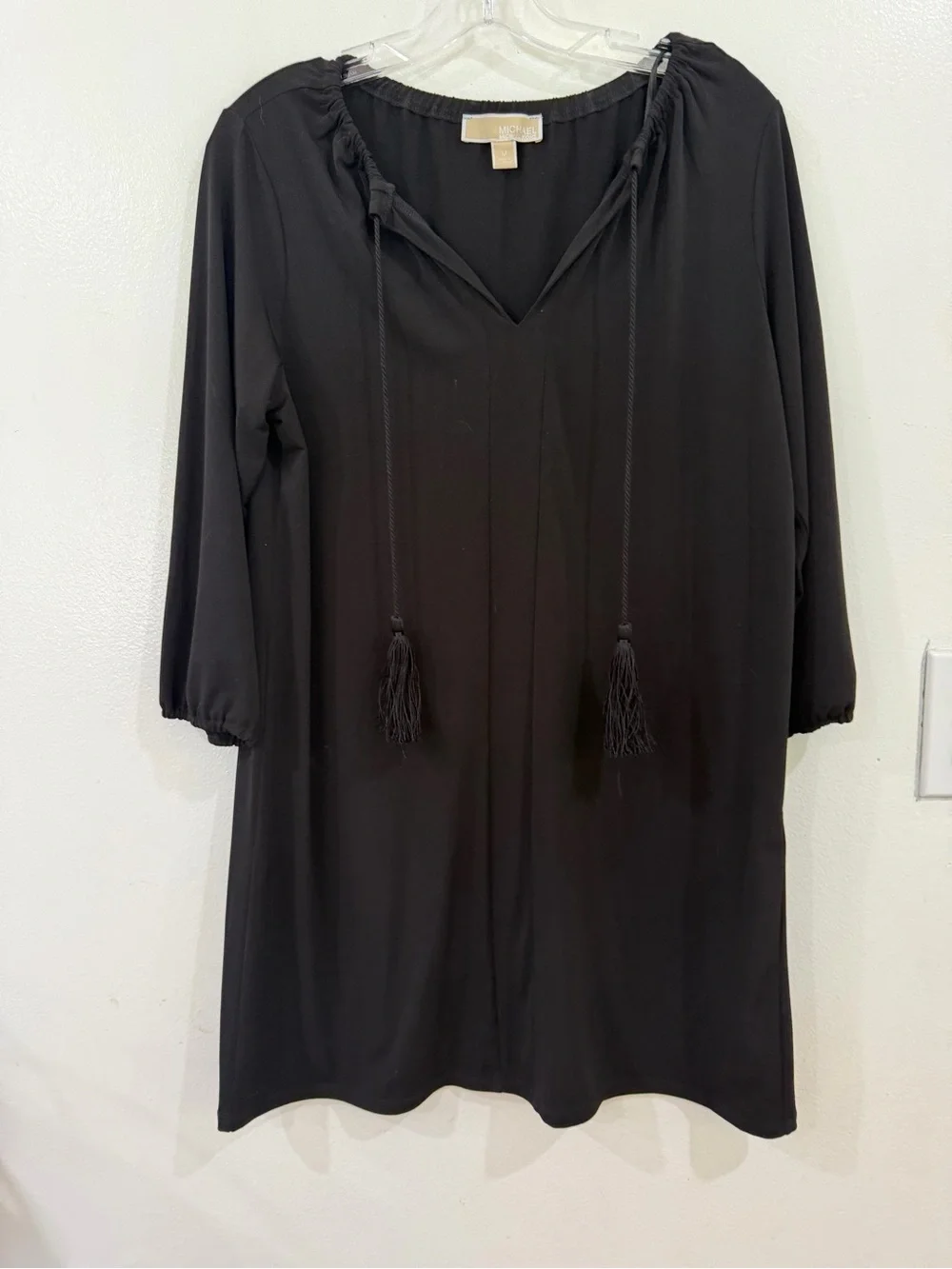 Michael Kors Black Tassel Tie Swim Cover-Up Tunic